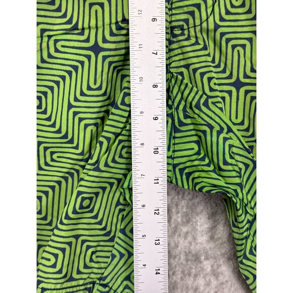 Mr Turk Swim Trunks 32 Mens Green Print Mesh Lined 8" Swimwear - Picture 4 of 7